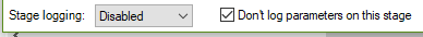 Stage logging disabled